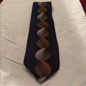 Forte Blue and Brown Silk Tie Classic Striped Design